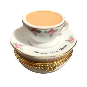 Boston Tea Party Mini Teacup & Saucer Trinket Box